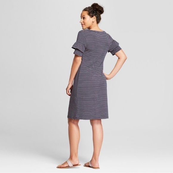 Isabel Maternity from Ingrid & Isabel Knit Ruffle Sleeve Dress - Picture 2 of 5